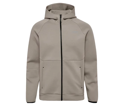 Veste à capuche HUMMEL pour homme grise avec fermeture éclair intégrale et capuche.
