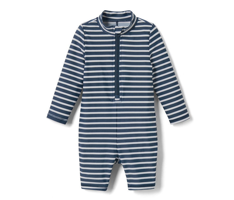 Combinaison rayée pour bébé avec protection UV 80.