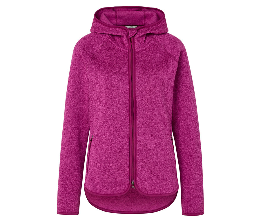 Un sweat à capuche zippé en molleton rose.