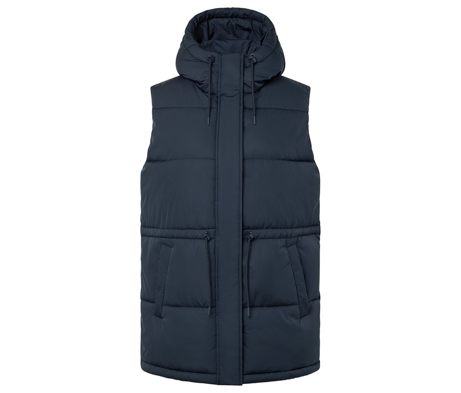 Veste matelassée bleu marine avec capuche.