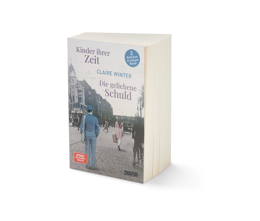 Le double roman « Kinder ihrer Zeit » et « Die geliehene Schuld » est présenté verticalement.