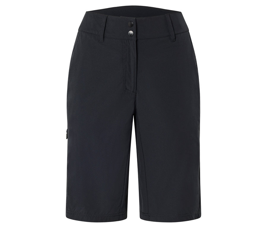 Short bleu marine arrivant au genou avec deux boutons à la taille.