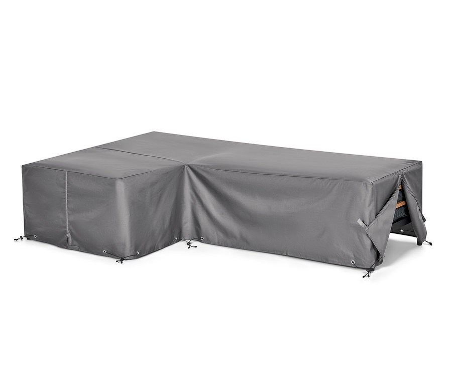 Housse premium grise pour meubles d’angle lounge de grande taille.