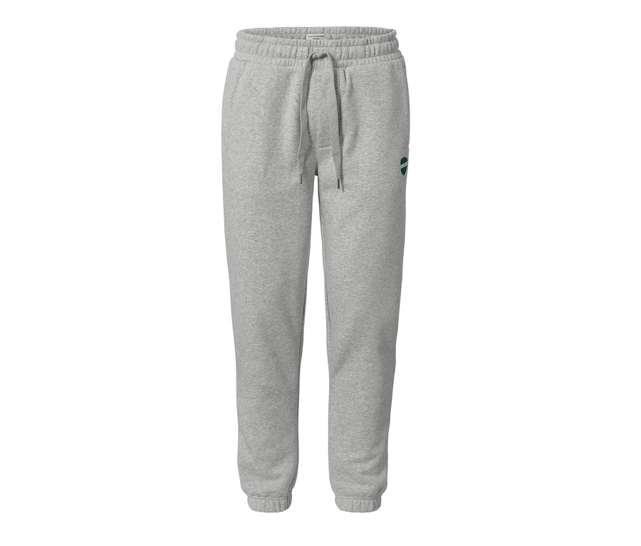 Pantalon en sweat gris avec cordon de serrage à la taille et logo.
