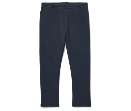 Leggings bleu marine sur fond blanc.