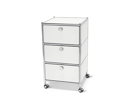 Caisson à roulettes « CN3 » blanc avec 3 tiroirs.