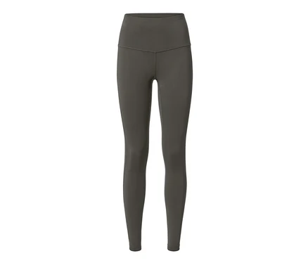 Un legging de sport olive sur fond blanc.