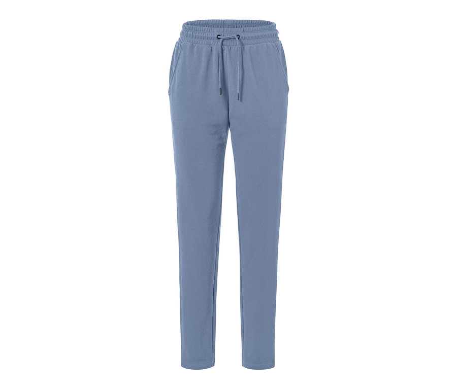 Pantalon en sweat bleu pigeon.