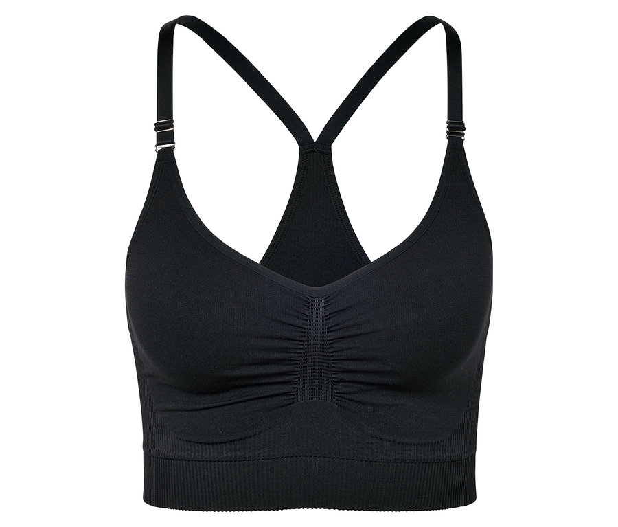 Bustier de sport sans coutures noir.
