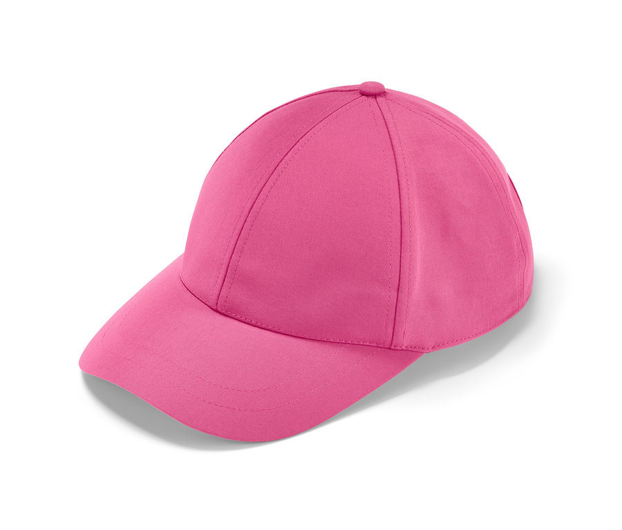 Une casquette de sport rose.
