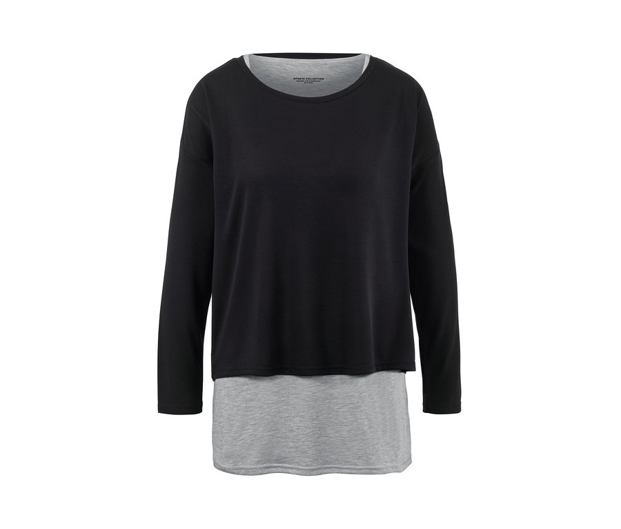 T-shirt de sport 2 en 1 noir.