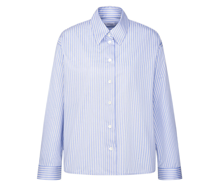Chemisier oversize Seidensticker à rayures bleues et blanches.