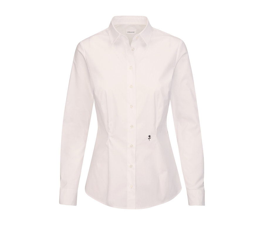 Chemisier blanc Seidensticker Slimfit à manches longues et fermeture boutonnée.