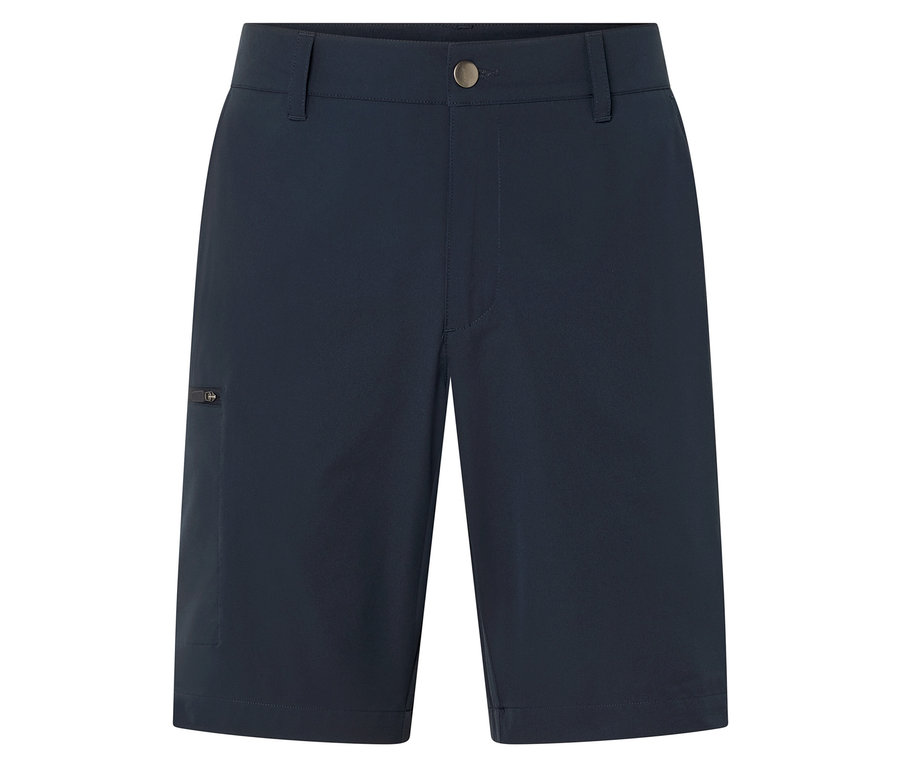 Shorts bleu marine avec bouton et poche zippée.