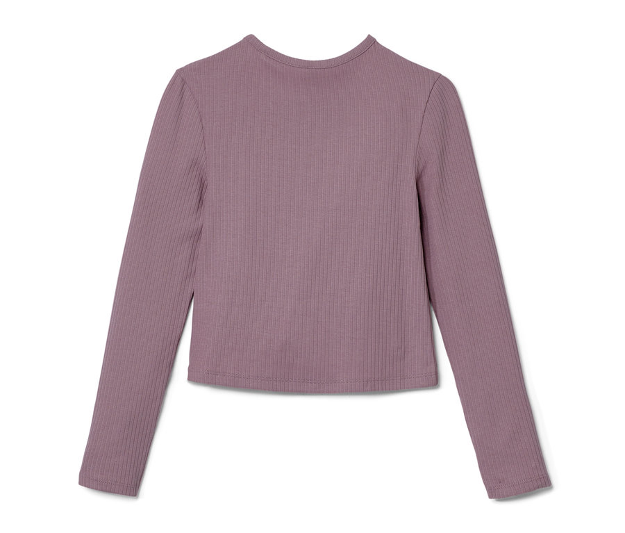 T-shirt à manches longues pour enfant avec structure côtelée.