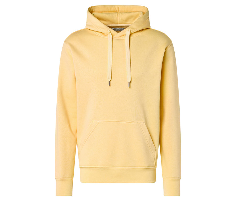 Sweat à capuche jaune avec poche kangourou.