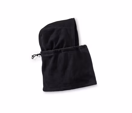 Une cagoule noire en micro polaire.