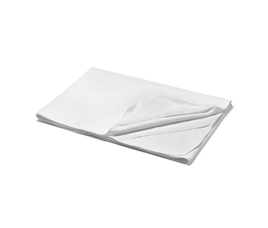 Protège-matelas blanc d'environ 90 x 200 cm, 100 x 200 cm, 140 x 200 cm et 180 x 200 cm.