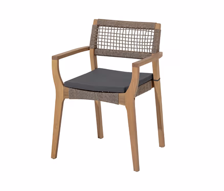 Chaise de salle à manger empilable avec coussin d'assise.
