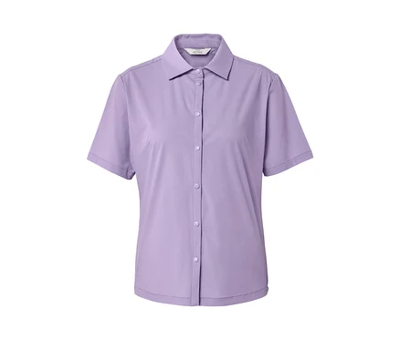 Blouse outdoor violette à manches courtes avec boutons.
