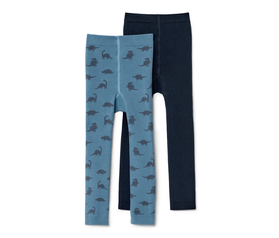 Deux leggings thermiques bleus pour enfant.