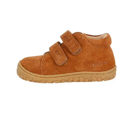 Chaussure de marche marron Lurchi « Barefoot » sur fond blanc.