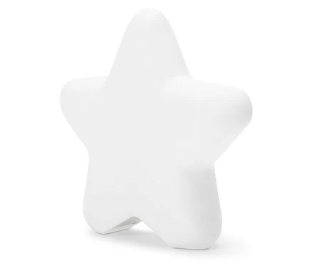Une étoile blanche se dresse sur un fond blanc.