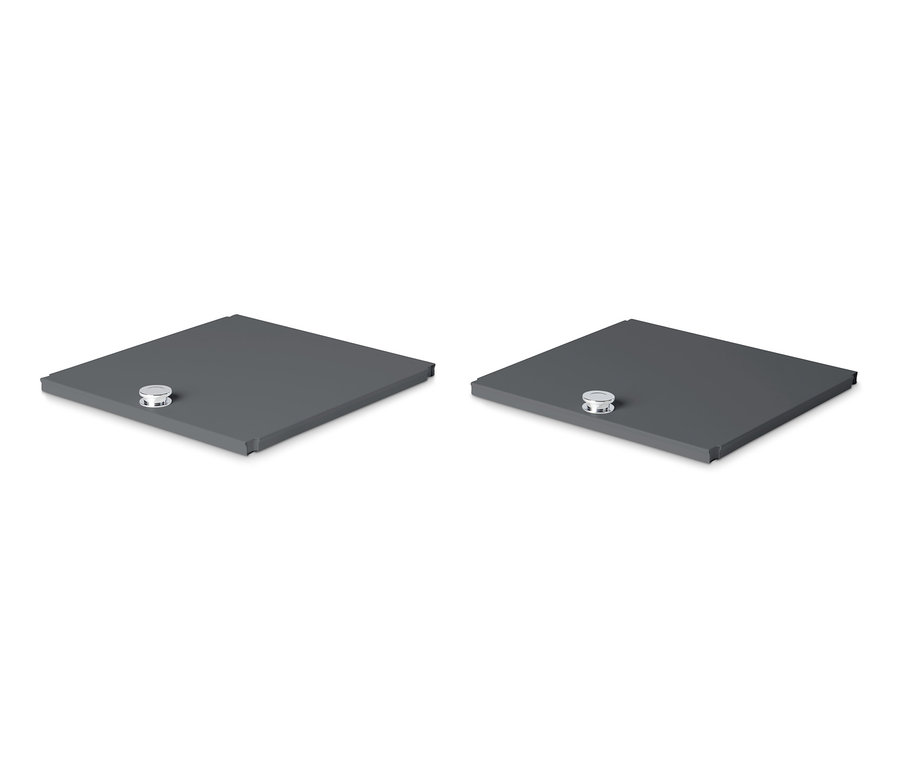 Deux jeux de portes supplémentaires en métal « CN3 », gris.