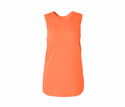 Haut fonctionnel orange sans manches.