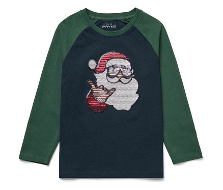 T-shirt à manches longues avec un motif de Père Noël.