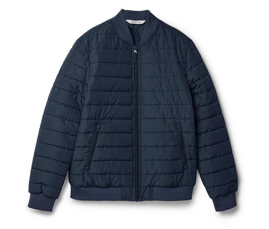 Veste matelassée marine zippée avec poches.