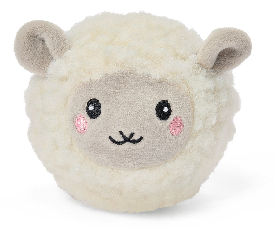 Gros plan sur une peluche rebondissante « Mouton ».