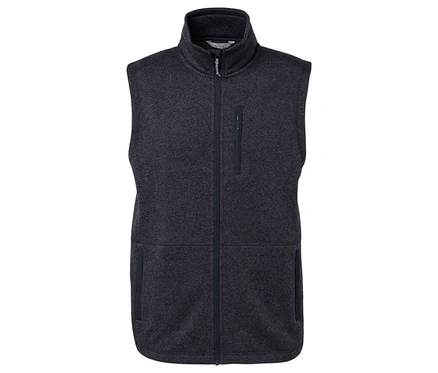 Veste en polaire gris foncé avec fermeture éclair et poches.