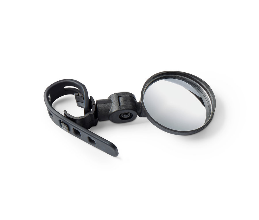 Mini-rétroviseur de vélo noir.