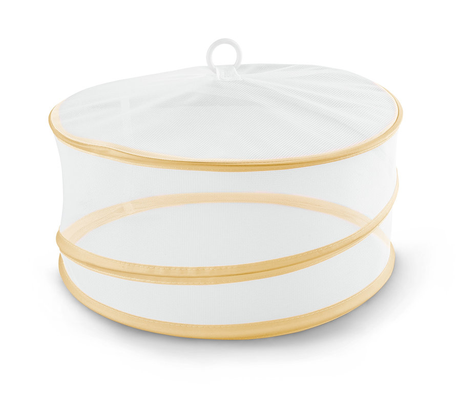 Cloche de protection pliable avec filet sur fond blanc.