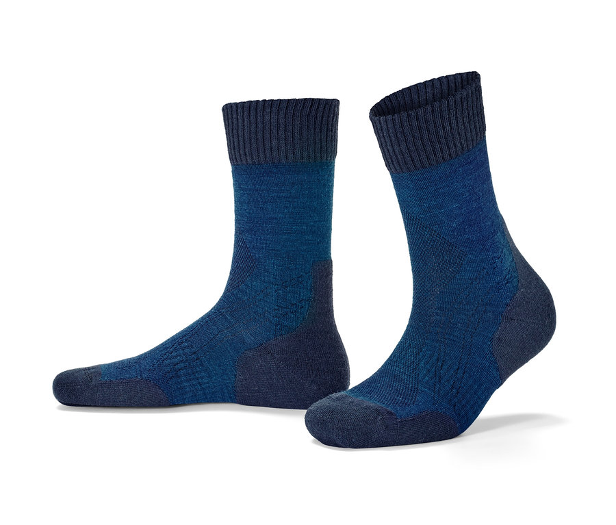 Deux paires de chaussettes thermiques bleu marine avec de la laine RWS.