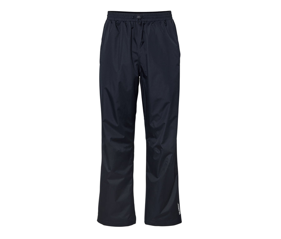 Pantalon de pluie unisexe bleu marine.