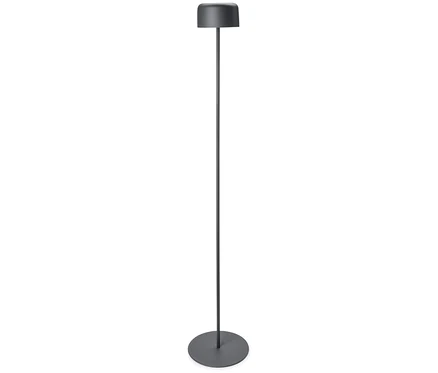 Un lampadaire gris sur un fond blanc.