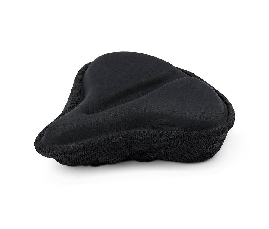 Housse de selle noire en mousse à mémoire de forme.