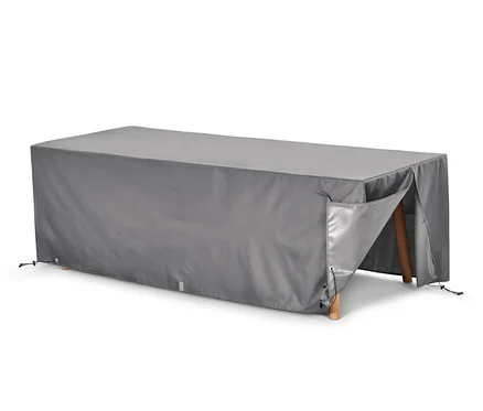 Housse premium grise pour grandes tables à rallonge.