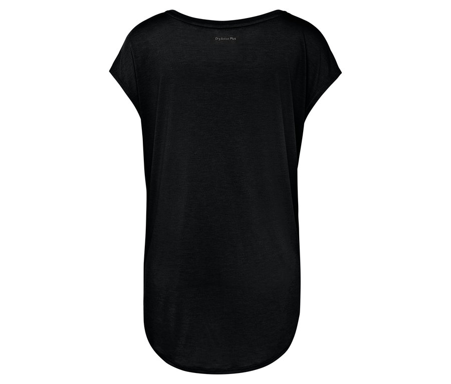 Détail du dos d'un t-shirt noir Dry Active Plus.