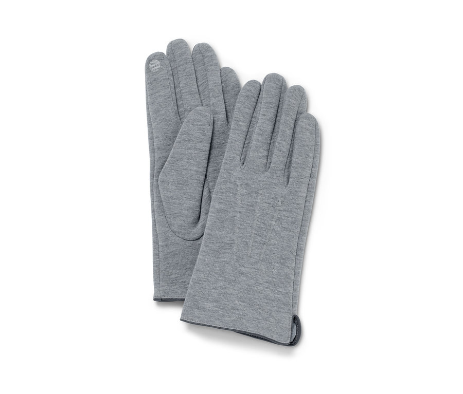 Deux gants sweat gris chiné posés sur un fond blanc.