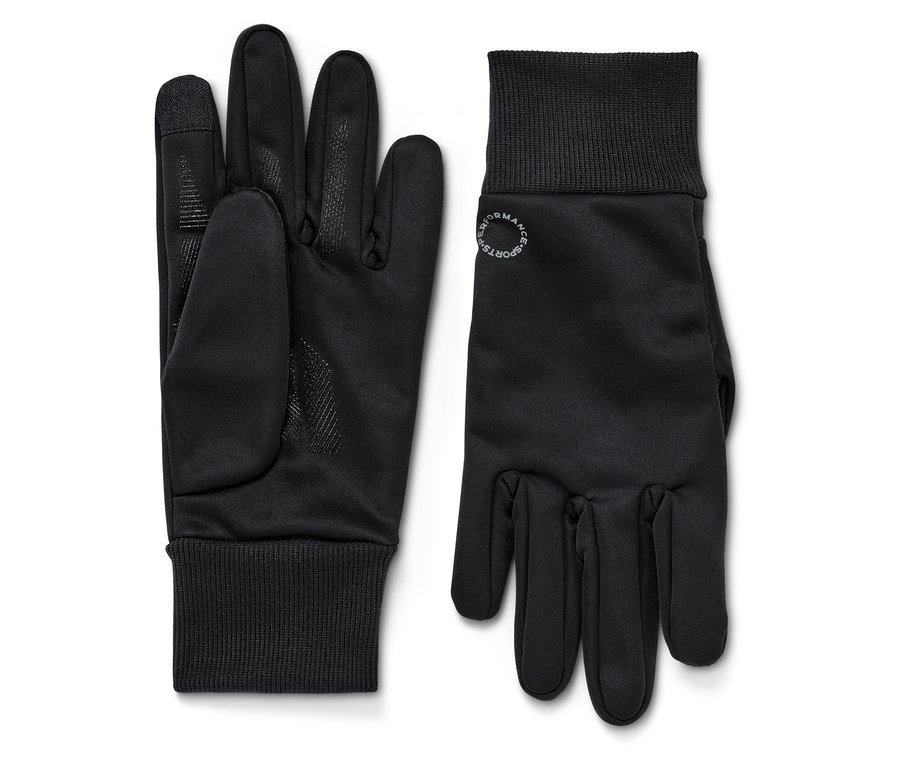 Deux gants noirs coupe-vent.