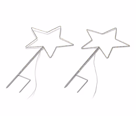 Deux grands piquets de terre à LED « étoile ».