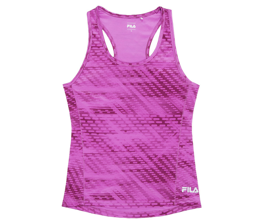 Débardeur de sport violet FILA pour femme avec motif.