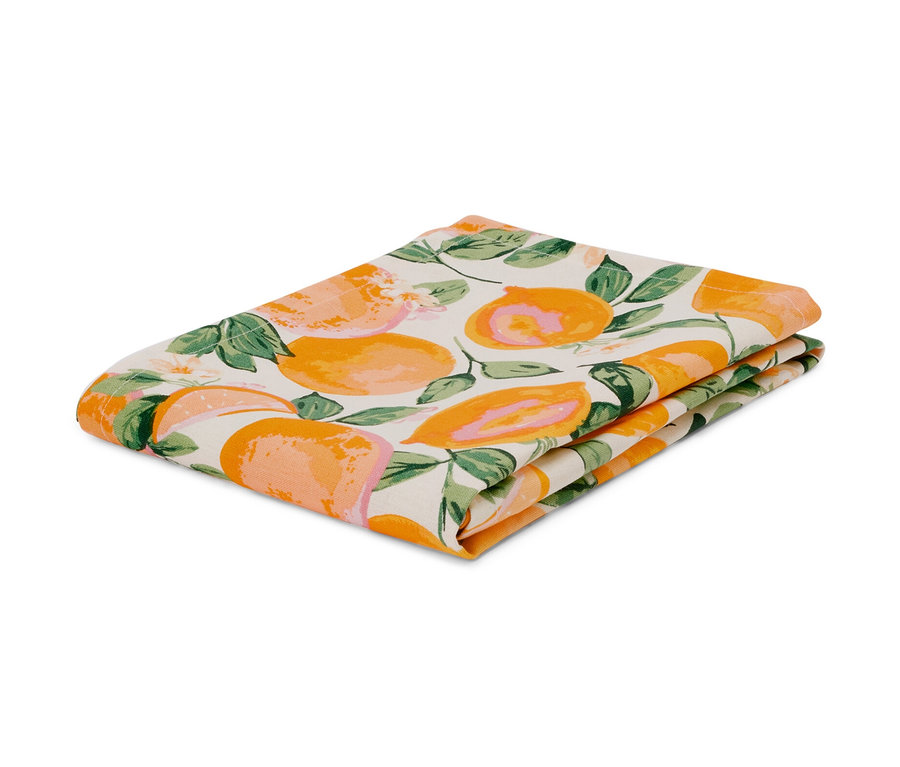 Nappe lavable pliée, env. 90 x 90 cm, orange.