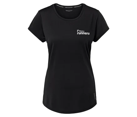 T-shirt noir avec inscription « Tchibo runners » et inscription « Sports Collection » sur le col.