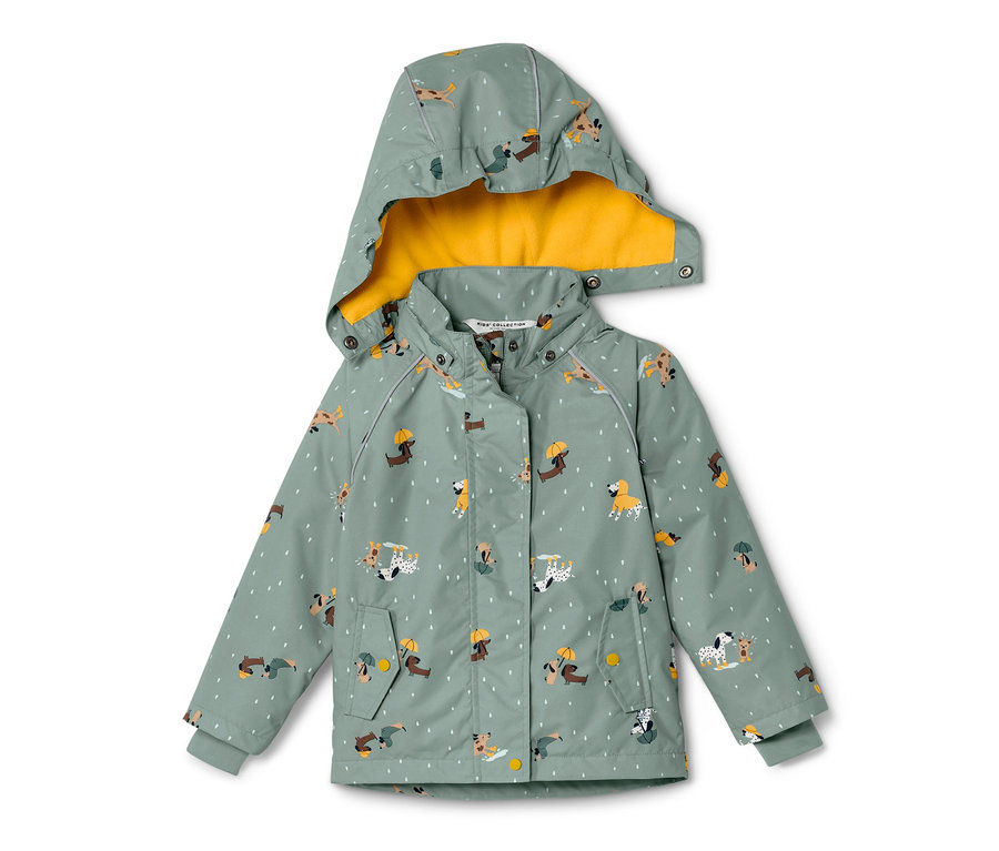 Veste de pluie thermique pour enfant avec motif de chiens.
