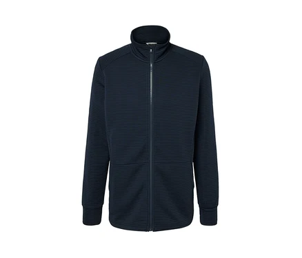 Veste fonctionnelle bleu marine avec fermeture éclair.