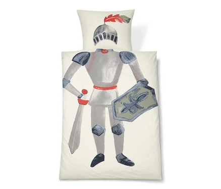 Parure de lit en renforcé pour enfants avec un motif de chevalier.
